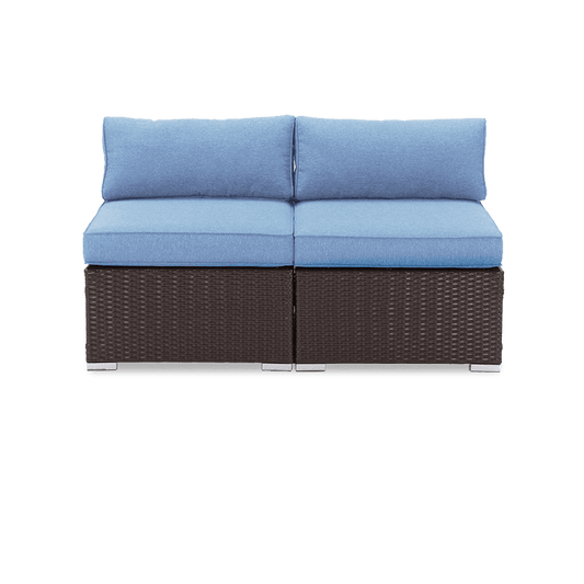 Serein 2 Piece Smooth Surface Wicker Armless Loveseat