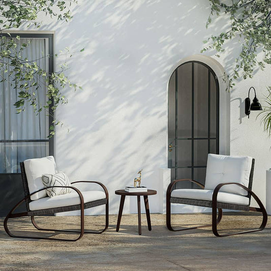 Delf 3 Piece Aluminum Outdoor Armchair Set