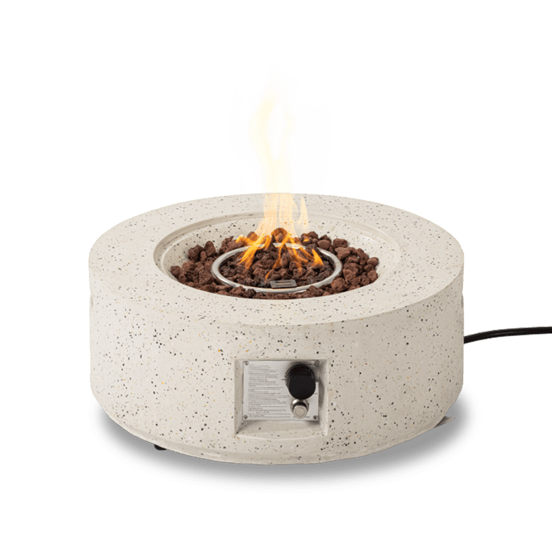 Rocky Round Outdoor Patio Propane Fire Pit