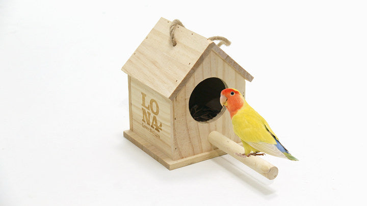 LO NA Love Nature Bird Nest Bird House Wood Aviaries Round