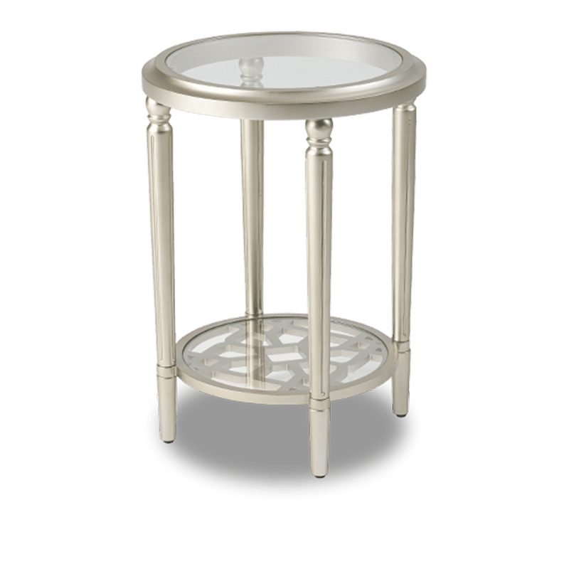 Charleston Gold Glass top Round Side Table