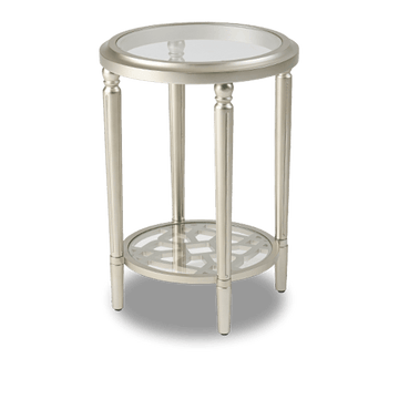 Charleston Gold Glass top Round Side Table