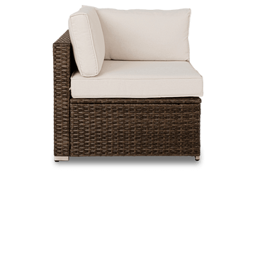 Aurora Wicker Single Modular Left Arm Chair