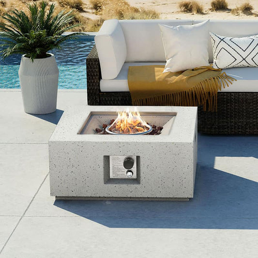 Rocky Square Outdoor Propane Fire Pit