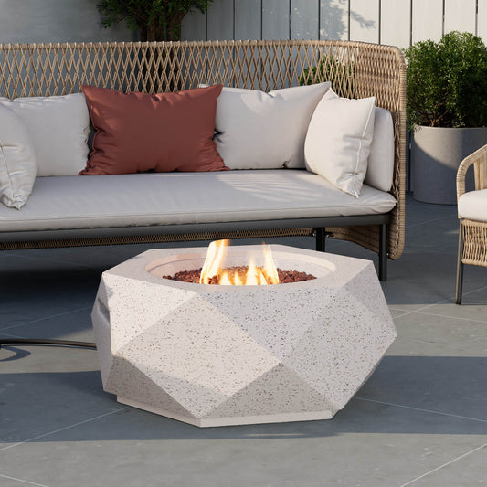 Rocky hexagon propane patio fire pit