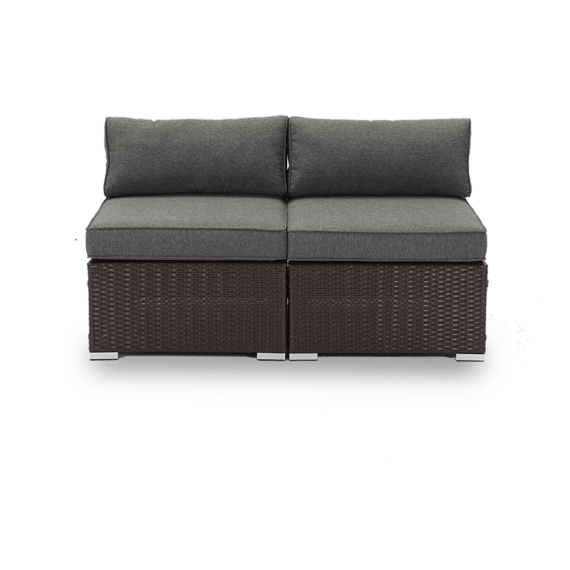 Serein 2 Piece Smooth Surface Wicker Armless Loveseat