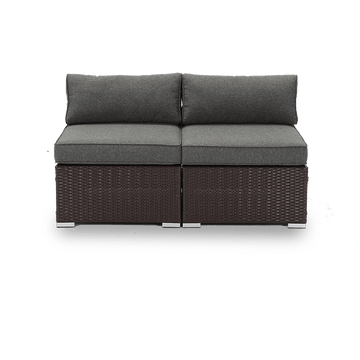 Serein 2 Piece Smooth Surface Wicker Armless Loveseat