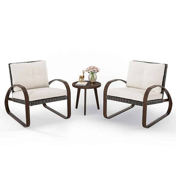 Delf 3 Piece Aluminum Outdoor Armchair Set