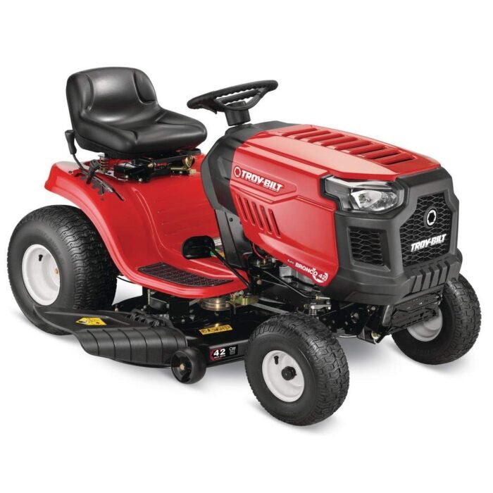 Troy Bilt Bronco 42 in 19 HP Briggs & Stratton Automatic Drive Gas Riding Lawn Tractor with Mow in Reverse