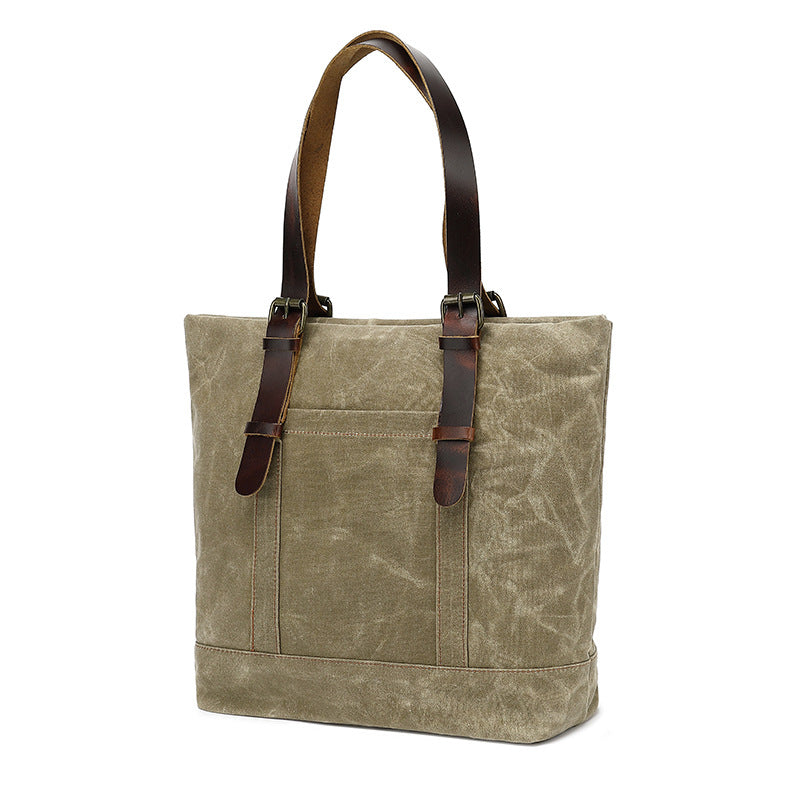CanvasCottonToteBagWaterResistantShoulderBagCrossbodyHandbagLargeCapacityToteForOfficeSchoolCollege_1