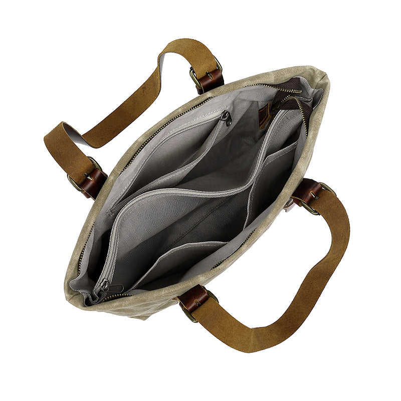 Water-Resistant Canvas Cotton Tote Bag – Large Capacity Shoulder & Crossbody Handbag - Image 5