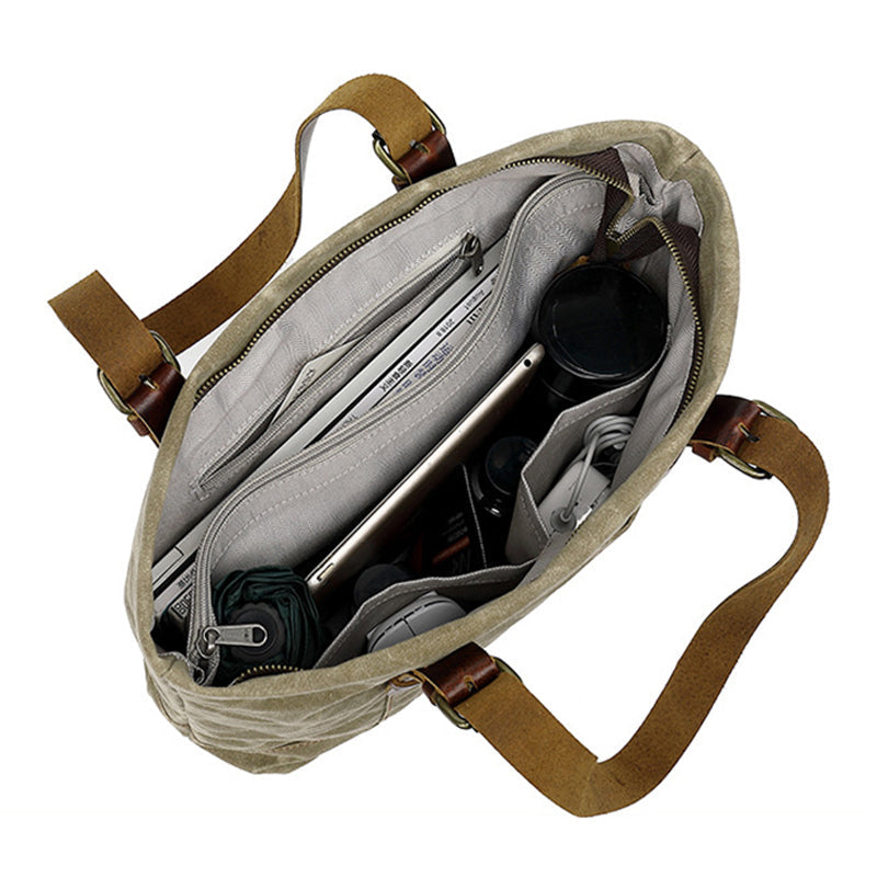 Water-Resistant Canvas Cotton Tote Bag – Large Capacity Shoulder & Crossbody Handbag - Image 6