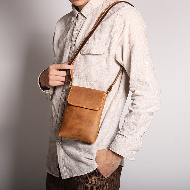 Handmade Full-Grain Leather Crossbody Satchel for Men – Genuine Shoulder Bag - Image 5